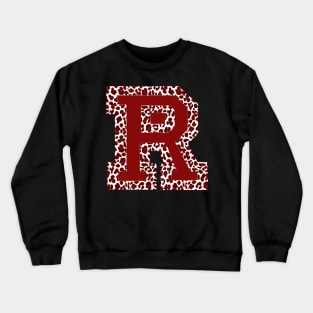 R red cheetah print Crewneck Sweatshirt